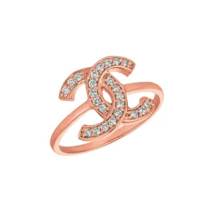 0.25 Carat Natural Diamond Pave Ring G SI 14K Rose Gold