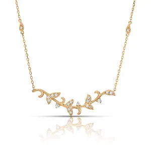 0.25 ctw Diamond Milgrain Leaf Necklace Pendant
