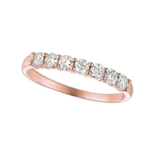 0.50 Carat 7 Stone Natural Diamond Ring G SI 14K Rose Gold