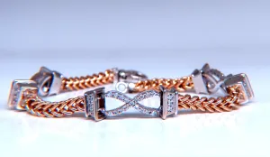 0.60ct natural diamonds x link bracelet 14kt gold 12462