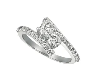0.75 Carat Natural Diamond Ring G SI 14K White Gold