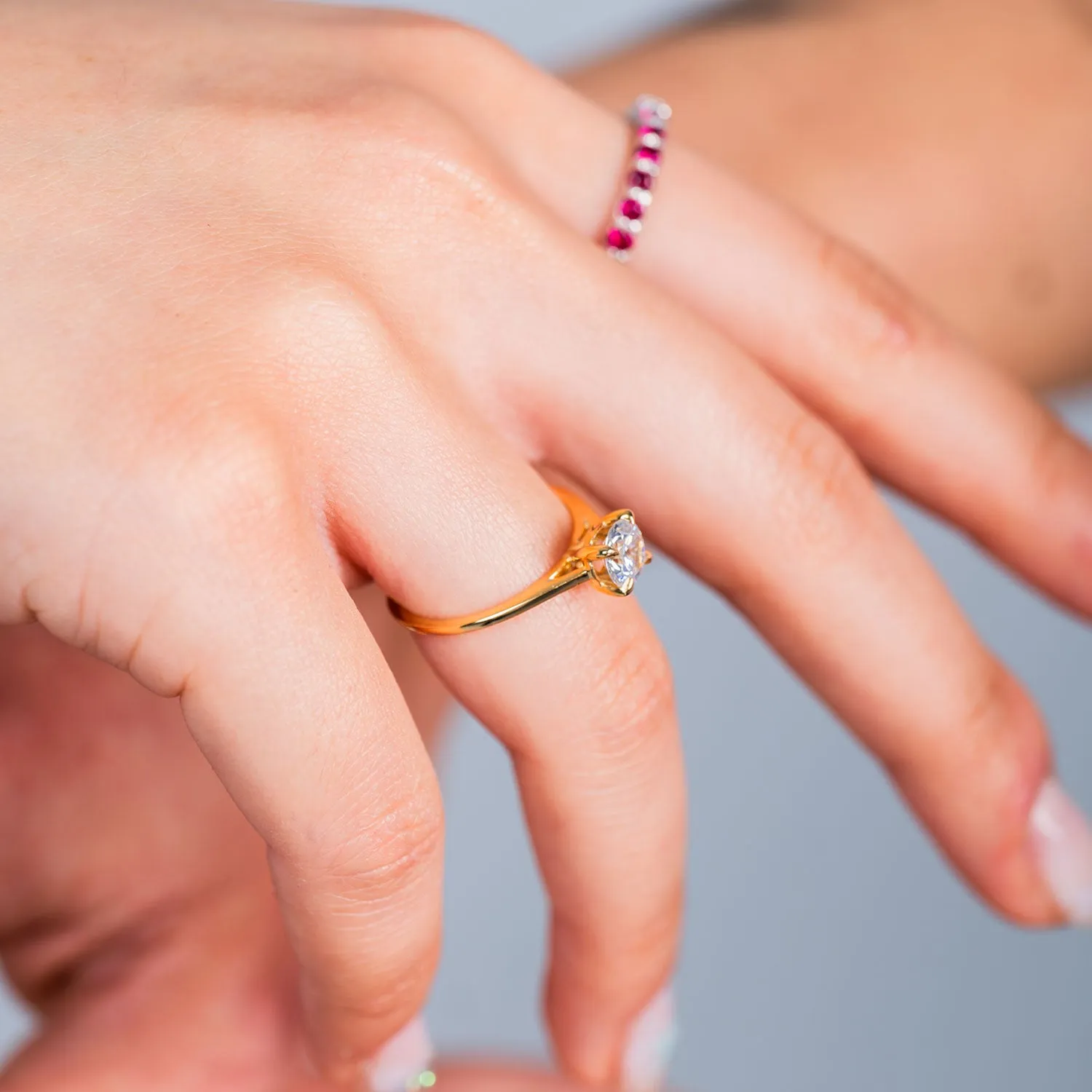 0.87 CT Brilliant Round Diamond Cocktail Ring - Gold