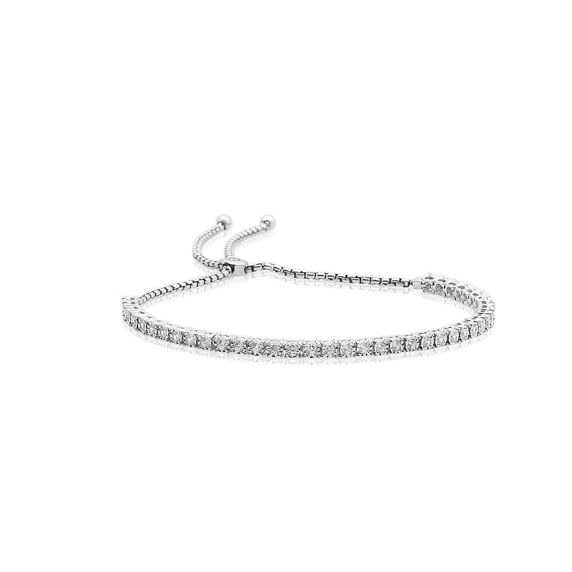 1.00 CTW Bolo Adjustable Diamond Tennis Bracelet