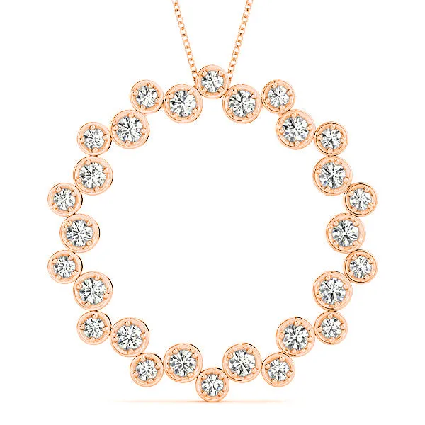 1.00 ctw Diamond Circle Necklace Pendant