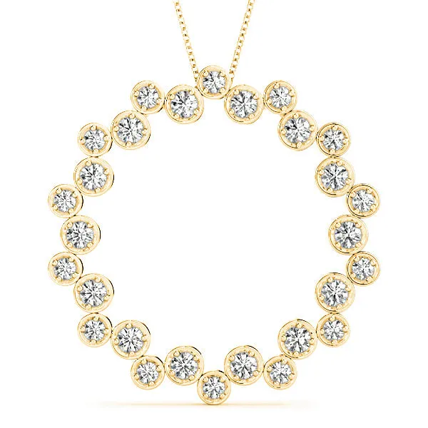 1.00 ctw Diamond Circle Necklace Pendant