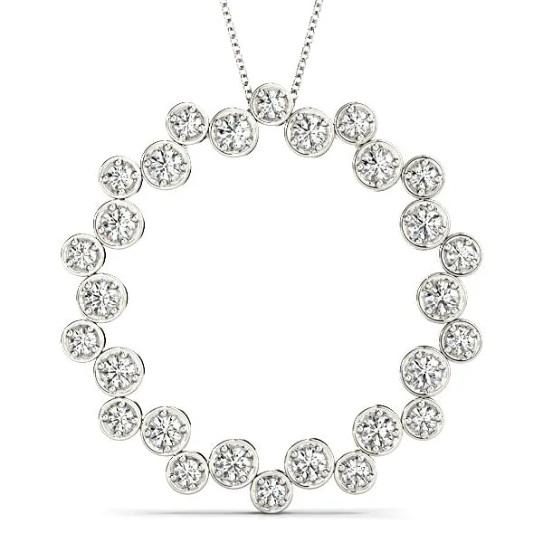 1.00 ctw Diamond Circle Necklace Pendant