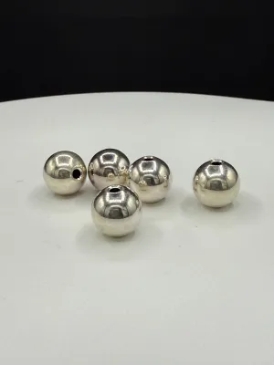 100 Solid 925 Sterling Silver Beads 10MM Round with 2MM Hole | 51.83 Grams | Jewelry Making Supplies Bulk Lot