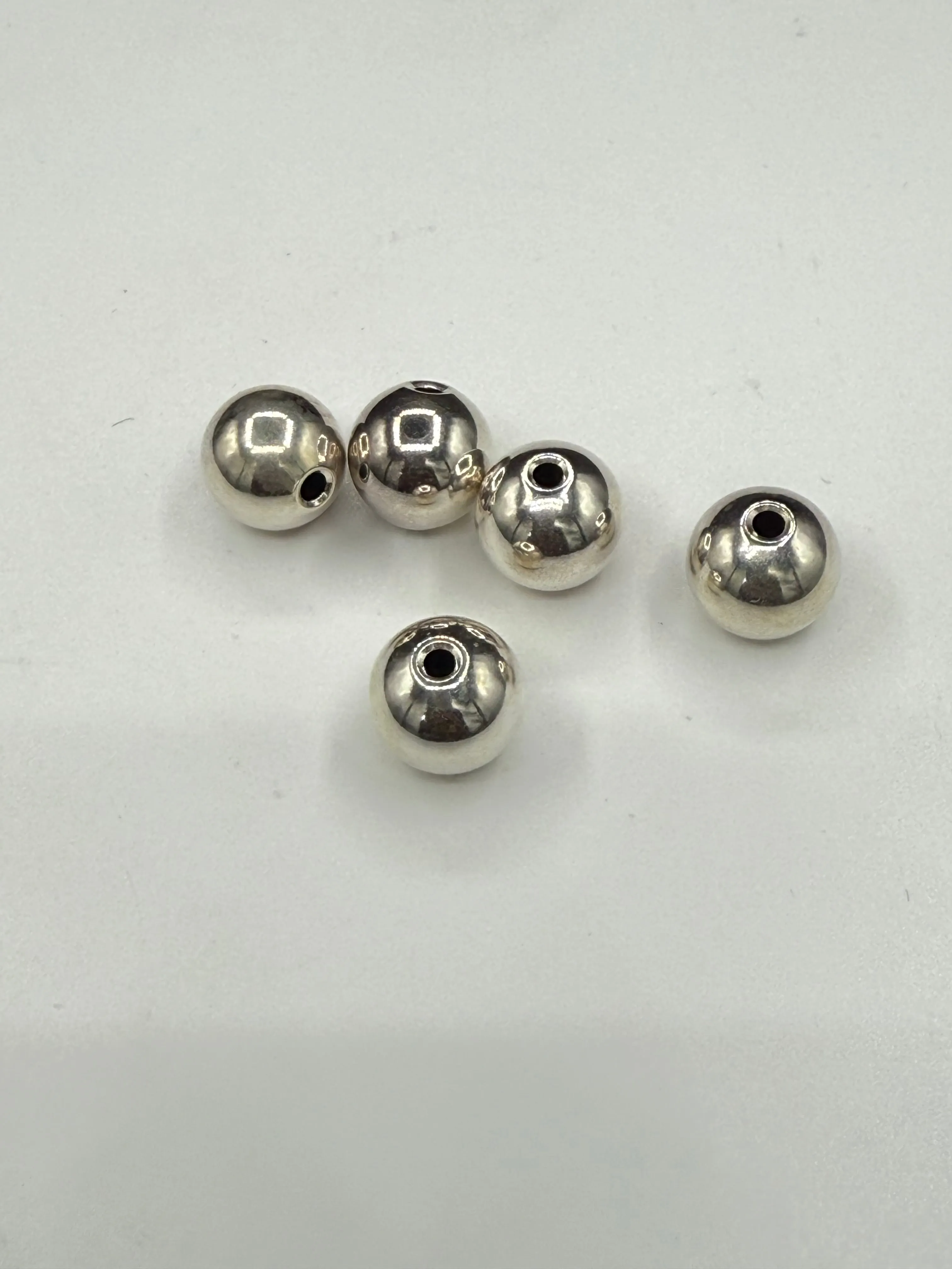 100 Solid 925 Sterling Silver Beads 10MM Round with 2MM Hole | 51.83 Grams | Jewelry Making Supplies Bulk Lot