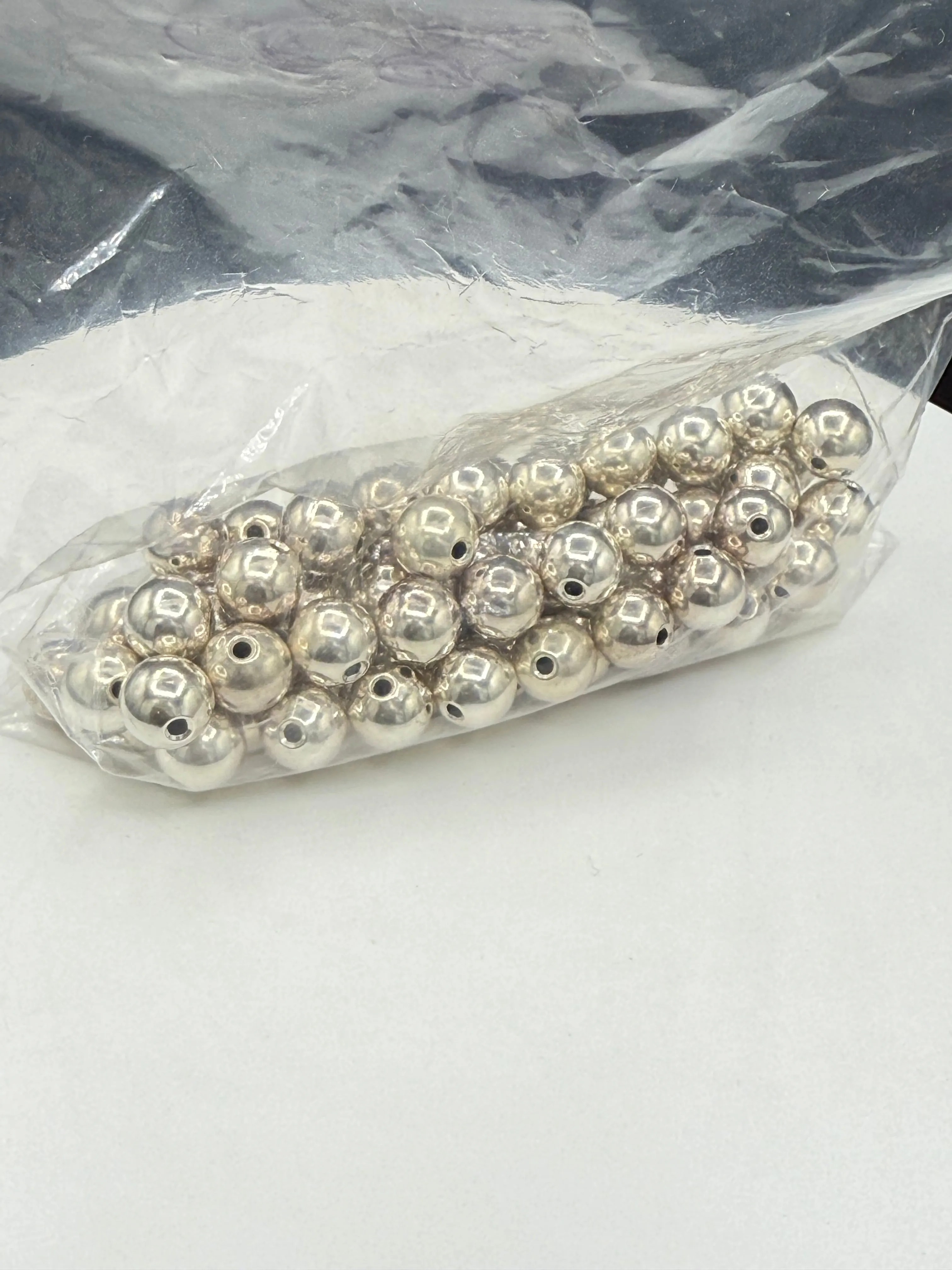 100 Solid 925 Sterling Silver Beads 10MM Round with 2MM Hole | 51.83 Grams | Jewelry Making Supplies Bulk Lot