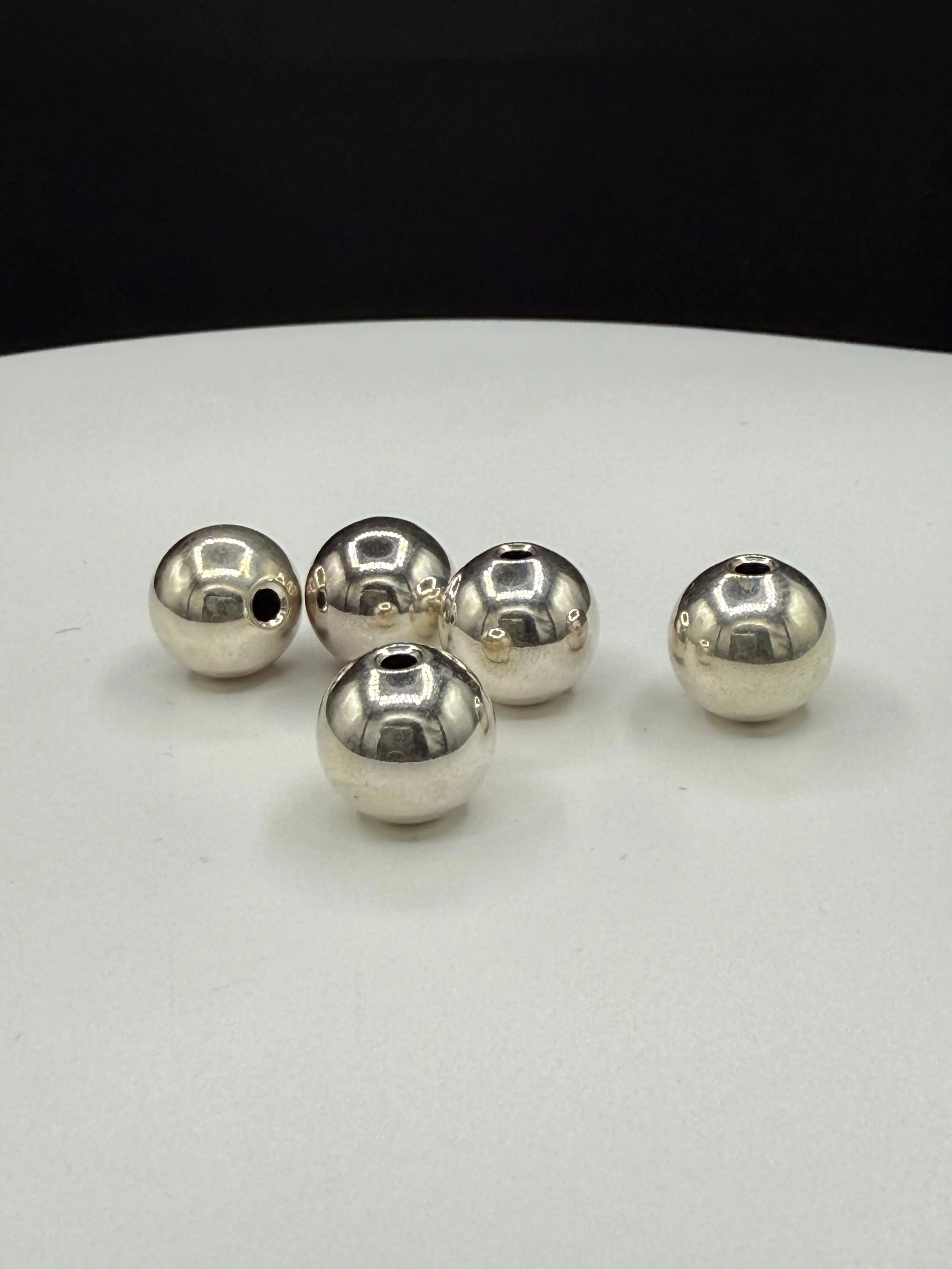 100 Solid 925 Sterling Silver Beads 10MM Round with 2MM Hole | 51.83 Grams | Jewelry Making Supplies Bulk Lot