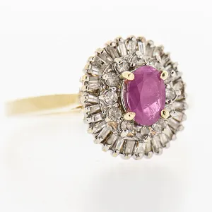 10K Gold Ladies 0.59 Ct Ruby with Diamond Accents Cocktail Ring
