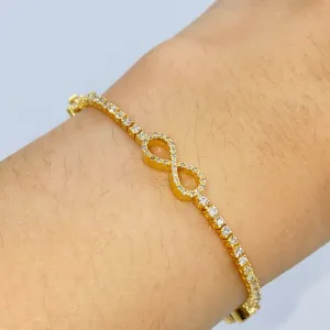 10K Infinity Tennis Bracelet 7"