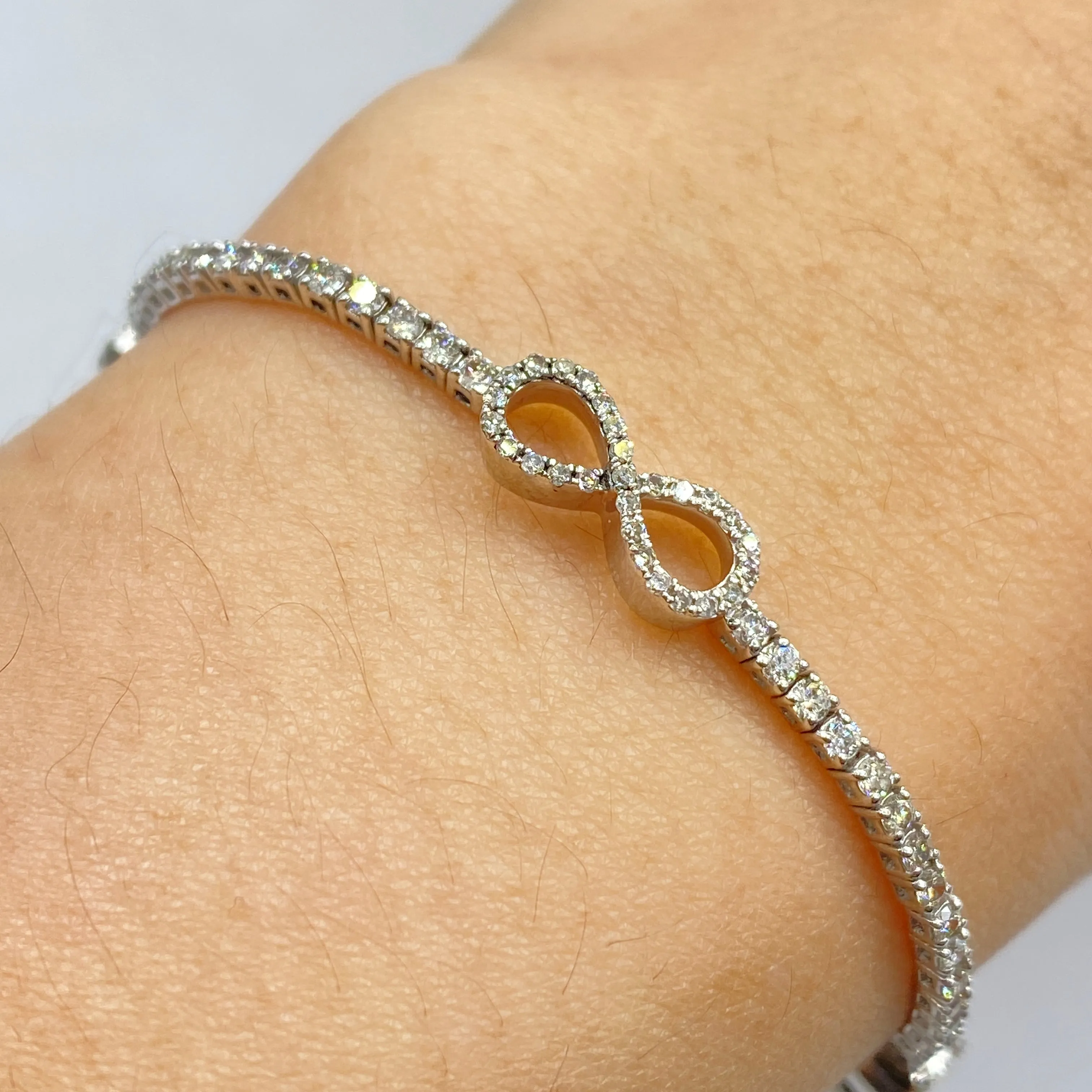 10K Infinity Tennis Bracelet 7"