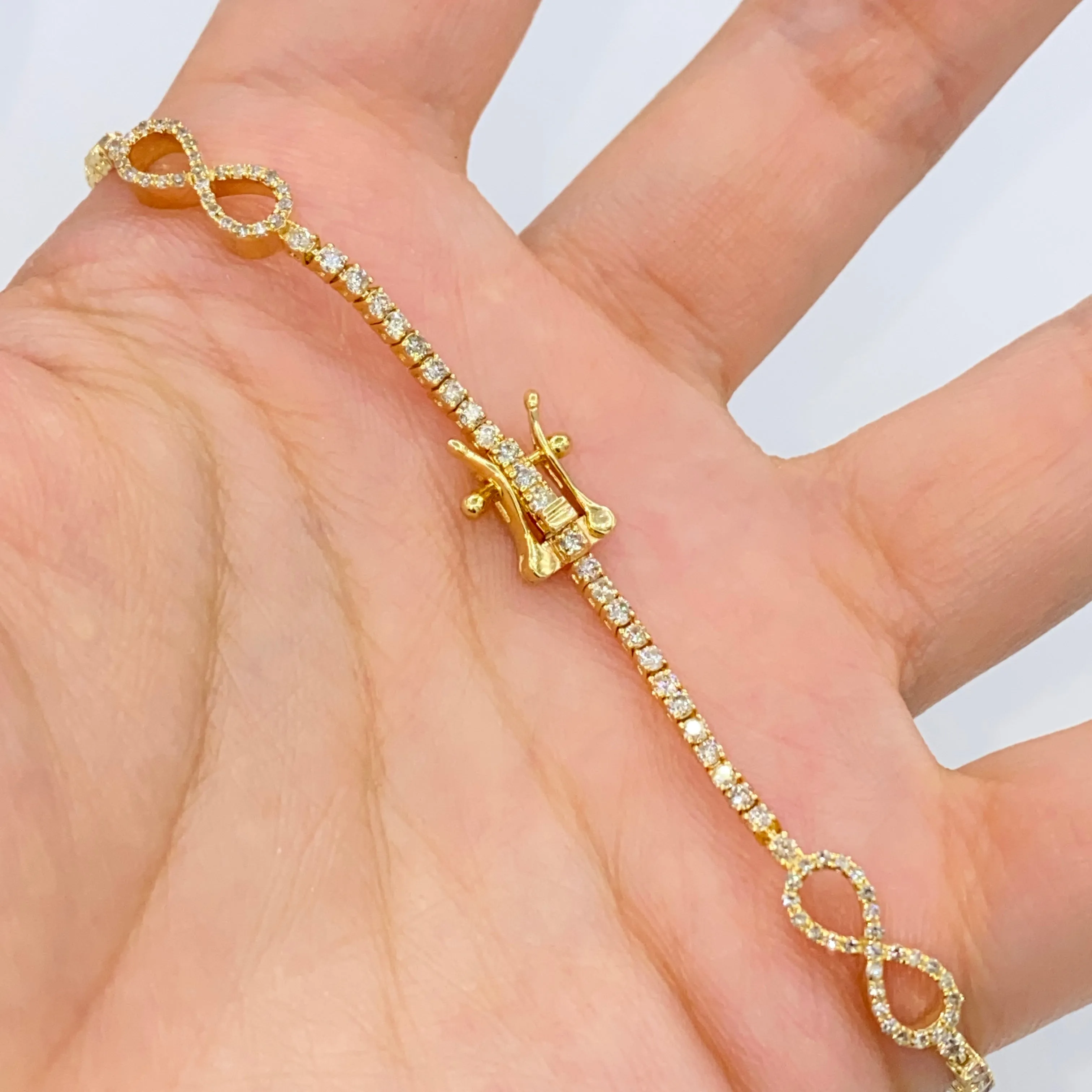 10K Infinity Tennis Bracelet 7"