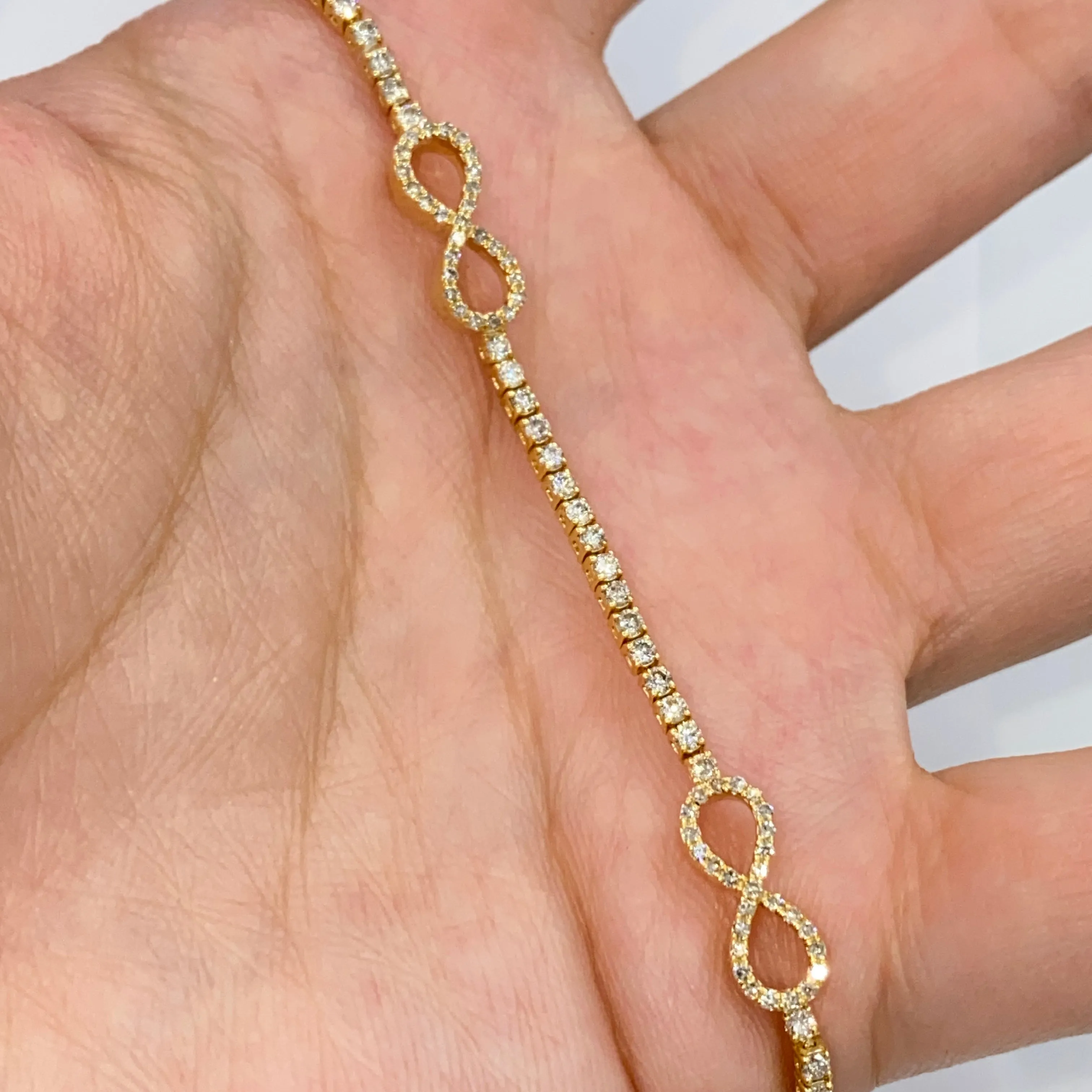 10K Infinity Tennis Bracelet 7"