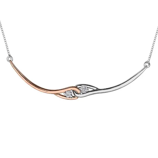 10K Rose and White Gold (0.10ct) Diamond Soulmate Necklace