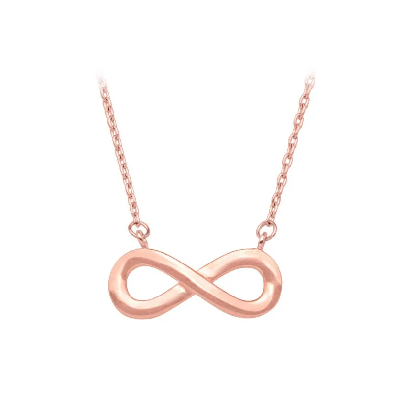 10K Sideway Infinity Rose Gold Necklace