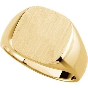 10K Yellow 14x14 mm Square Signet Ring