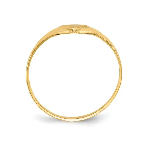 10K Yellow Gold Heart Children Signet Ring