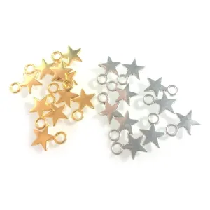 10pcs Stars Silver Gold Colour Tiny For DIY Necklaces Bracelets Pendants Charms