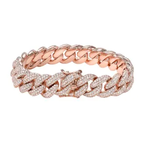 12mm SOLID DIAMOND CUBAN BRACELET