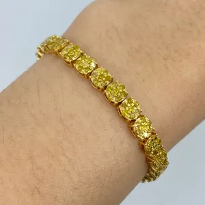 14K 5MM Canary Diamond Tennis Bracelet 8"