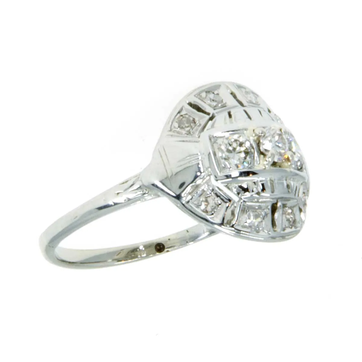 14K Art Deco Diamond Cocktail Ring
