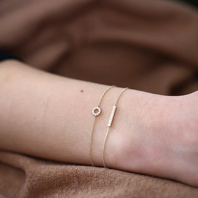 14k Diamond Bar Bracelet