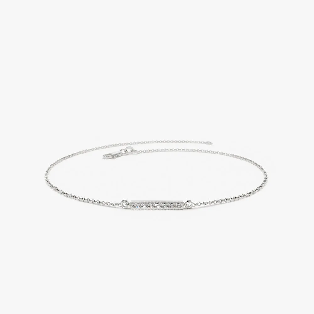 14k Diamond Bar Bracelet