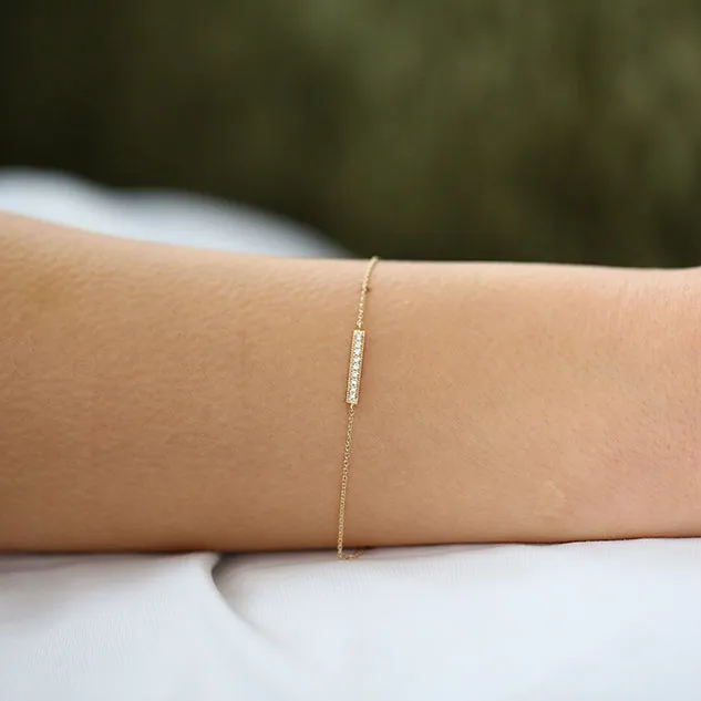 14k Diamond Bar Bracelet