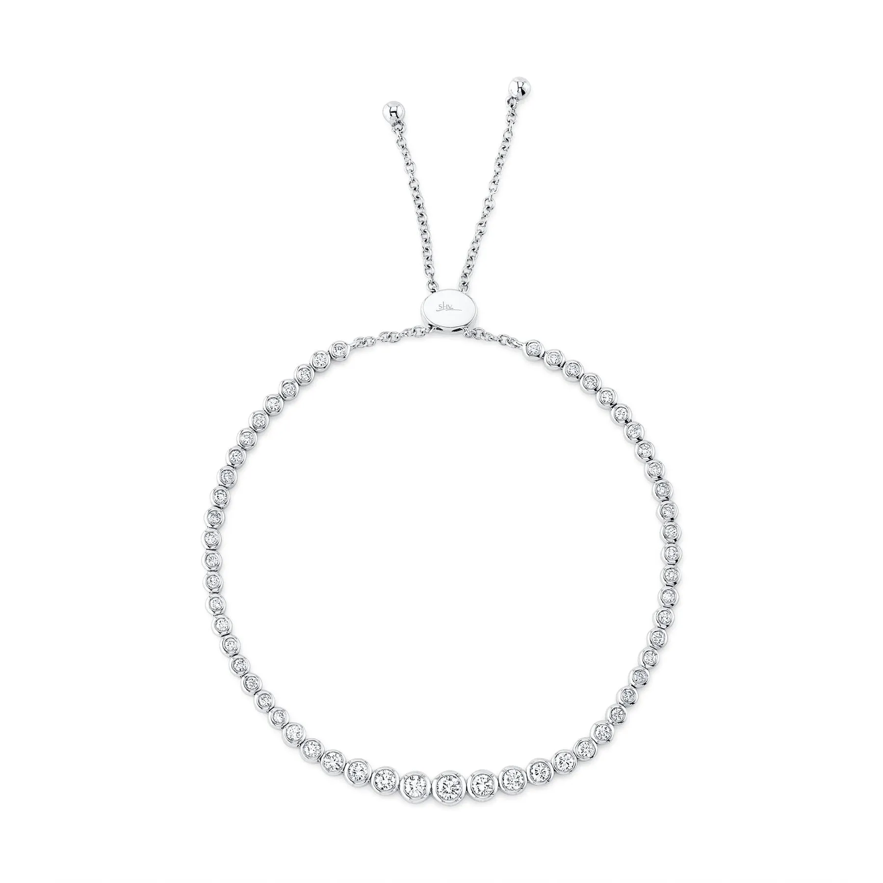 14K Gold 1.05 Carat Diamond Graduated Bolo Bracelet