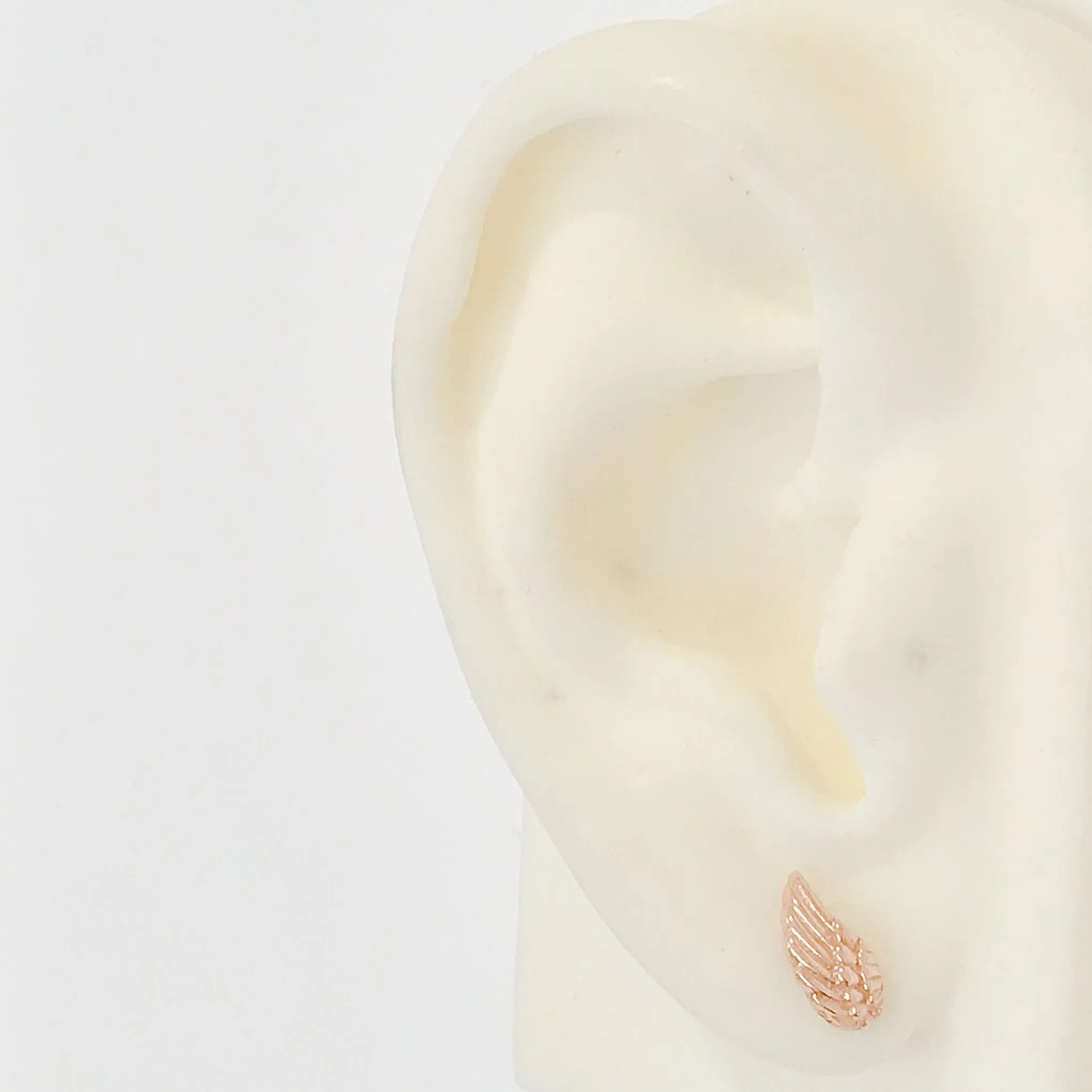 14K Gold Angel Wings Stud Earrings
