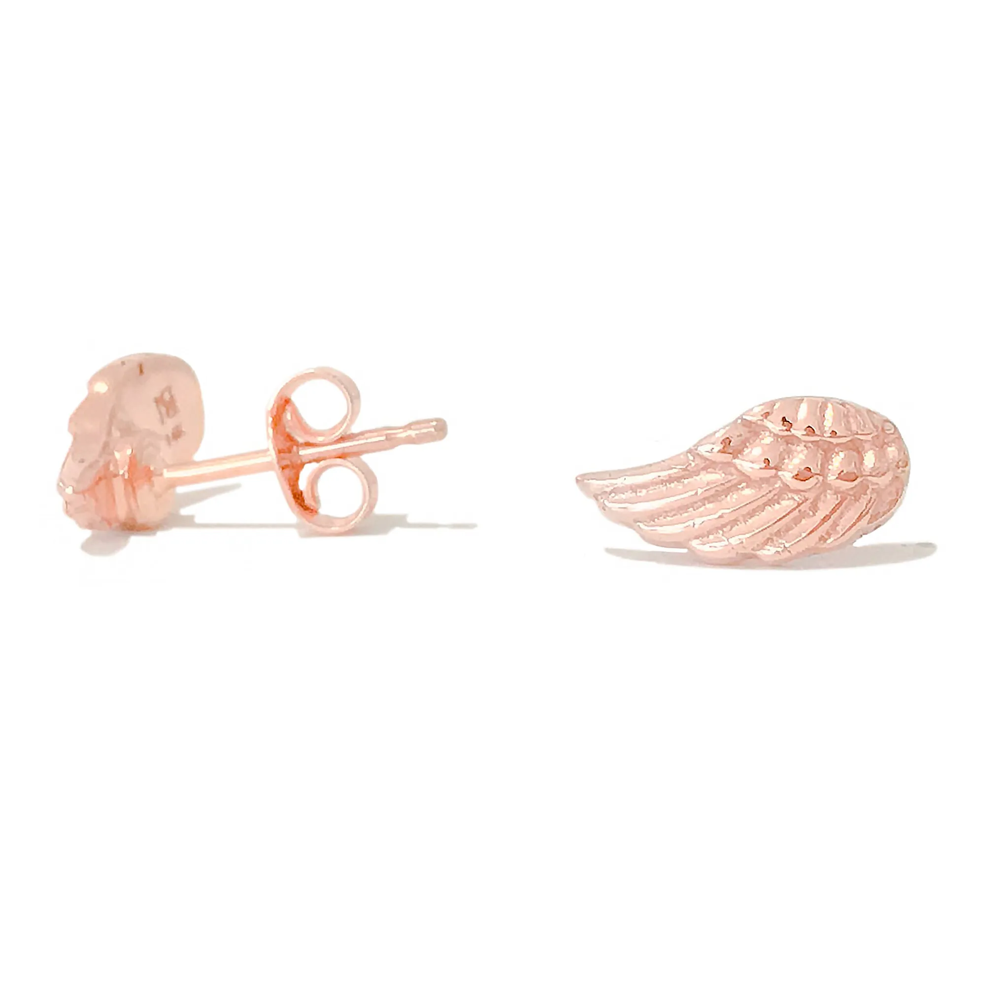 14K Gold Angel Wings Stud Earrings