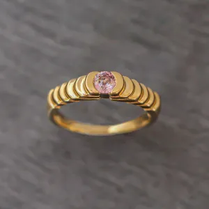 14k Gold   Baby Pink Sapphire Step Ring