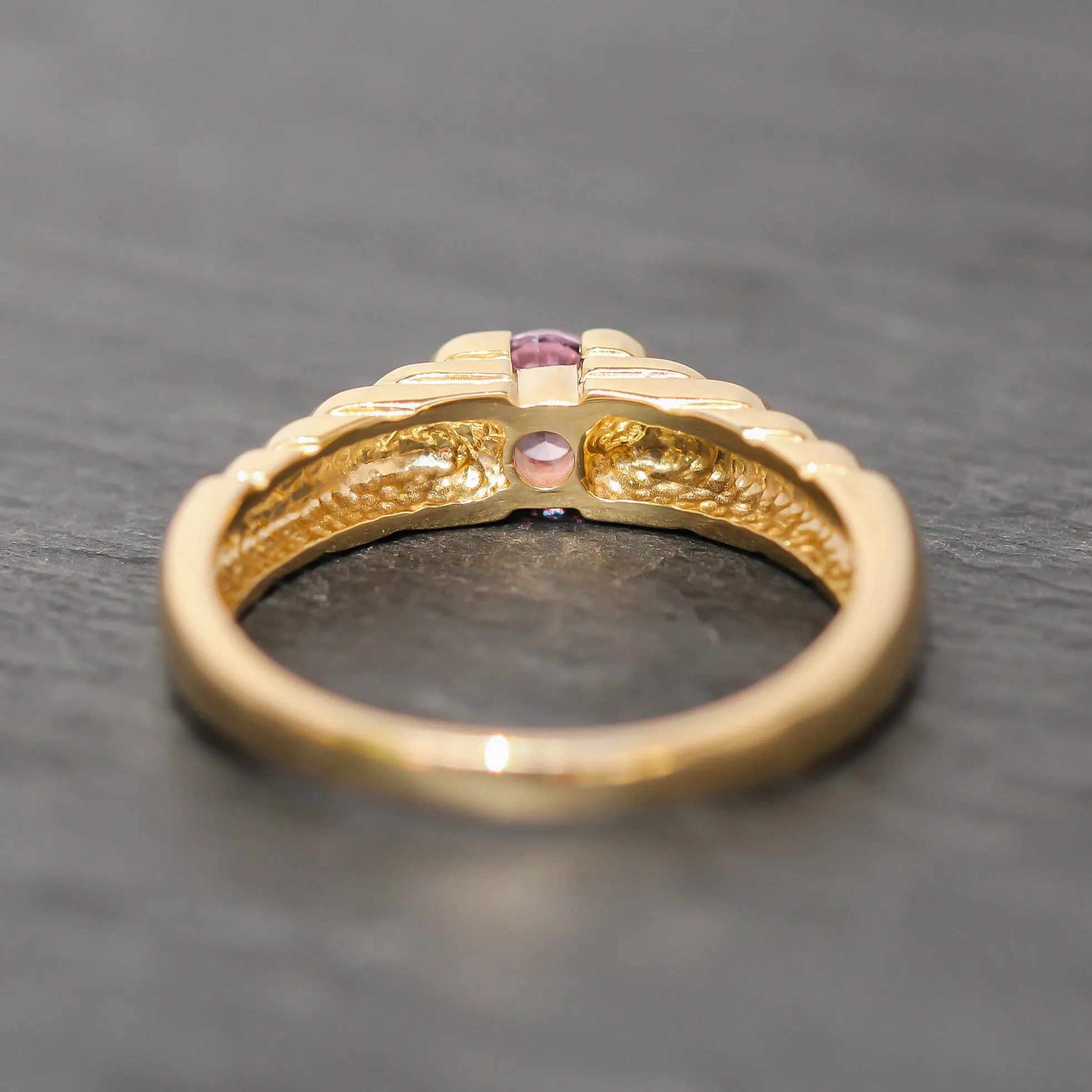 14k Gold   Baby Pink Sapphire Step Ring