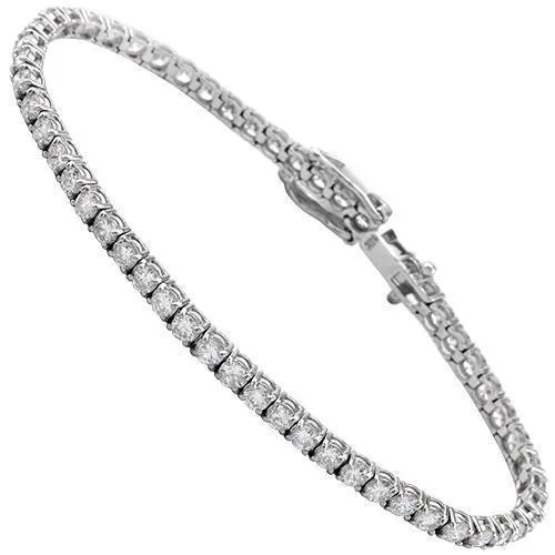 14K Gold Diamond Tennis Bracelet 2.5 MM 3.6 CTW