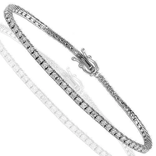 14K Gold Lab Diamond Tennis Bracelet 2.2 MM 2.6CTW