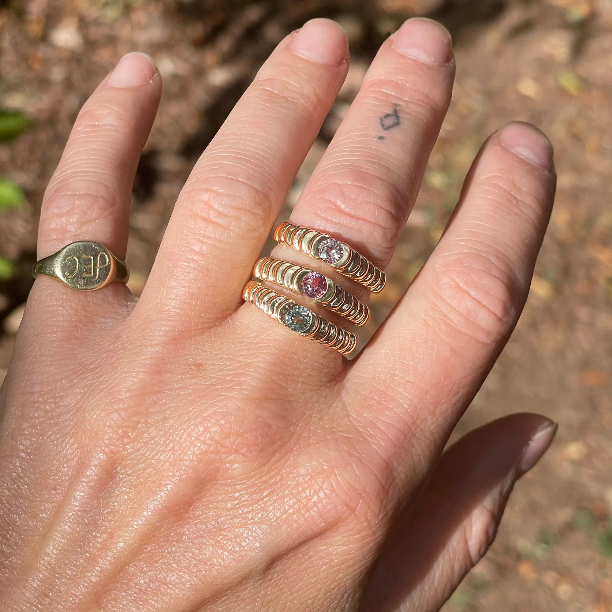 14k Gold   Mauve Sapphire Step Ring
