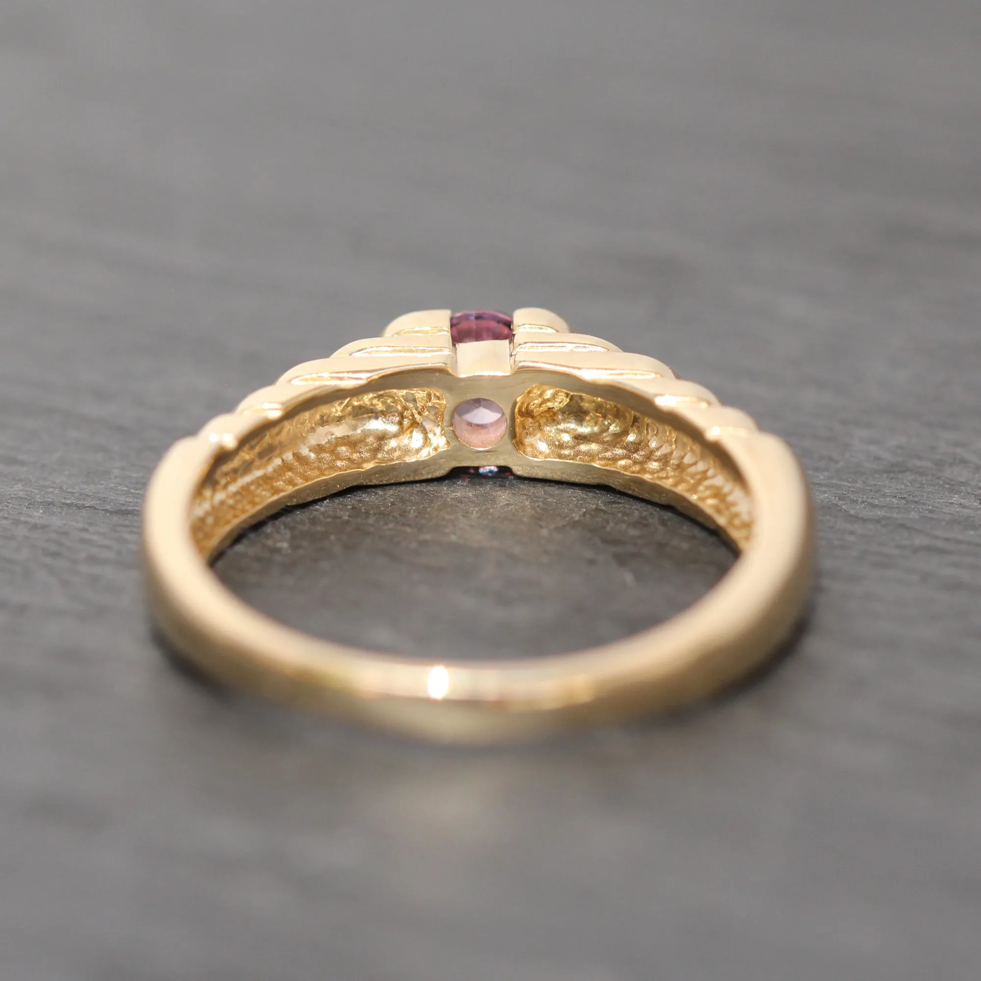 14k Gold   Mauve Sapphire Step Ring