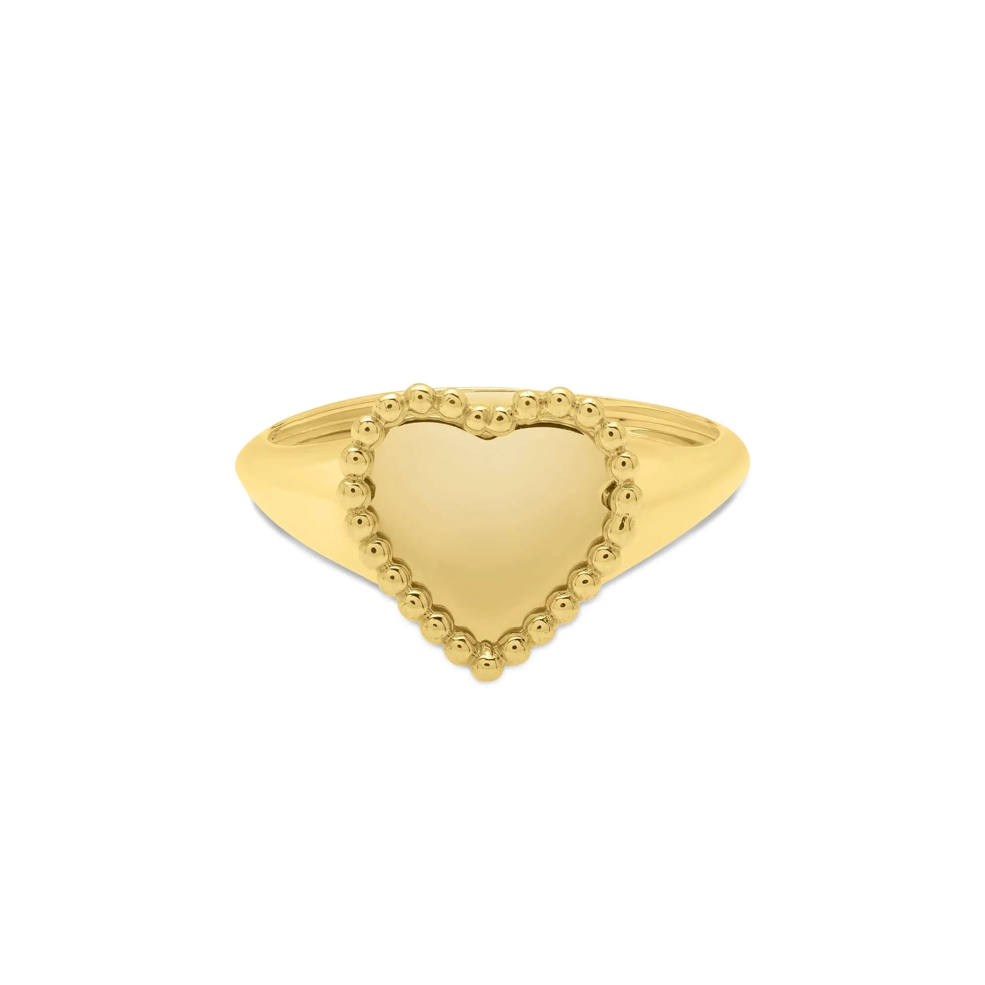 14K Gold Prosecco Heart Signet Ring