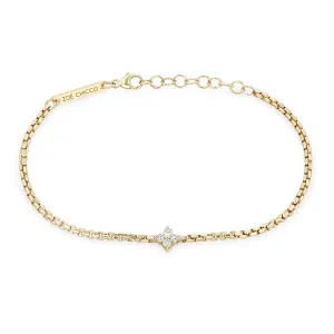 14k Prong Diamond Quad Box Chain Bracelet