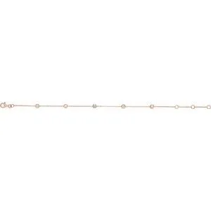 14K Rose 1/4 CTW Natural Diamond Bezel-Set 5-Station 5 1/2-7" Bracelet