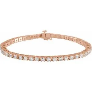 14K Rose 5 CTW Lab-Grown Diamond Line 7 1/4" Bracelet