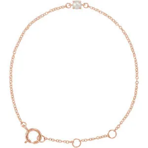 14K Rose Cultured Freshwater Pearl Youth Birthstone 4 1/2-5 1/2" Bracelet
