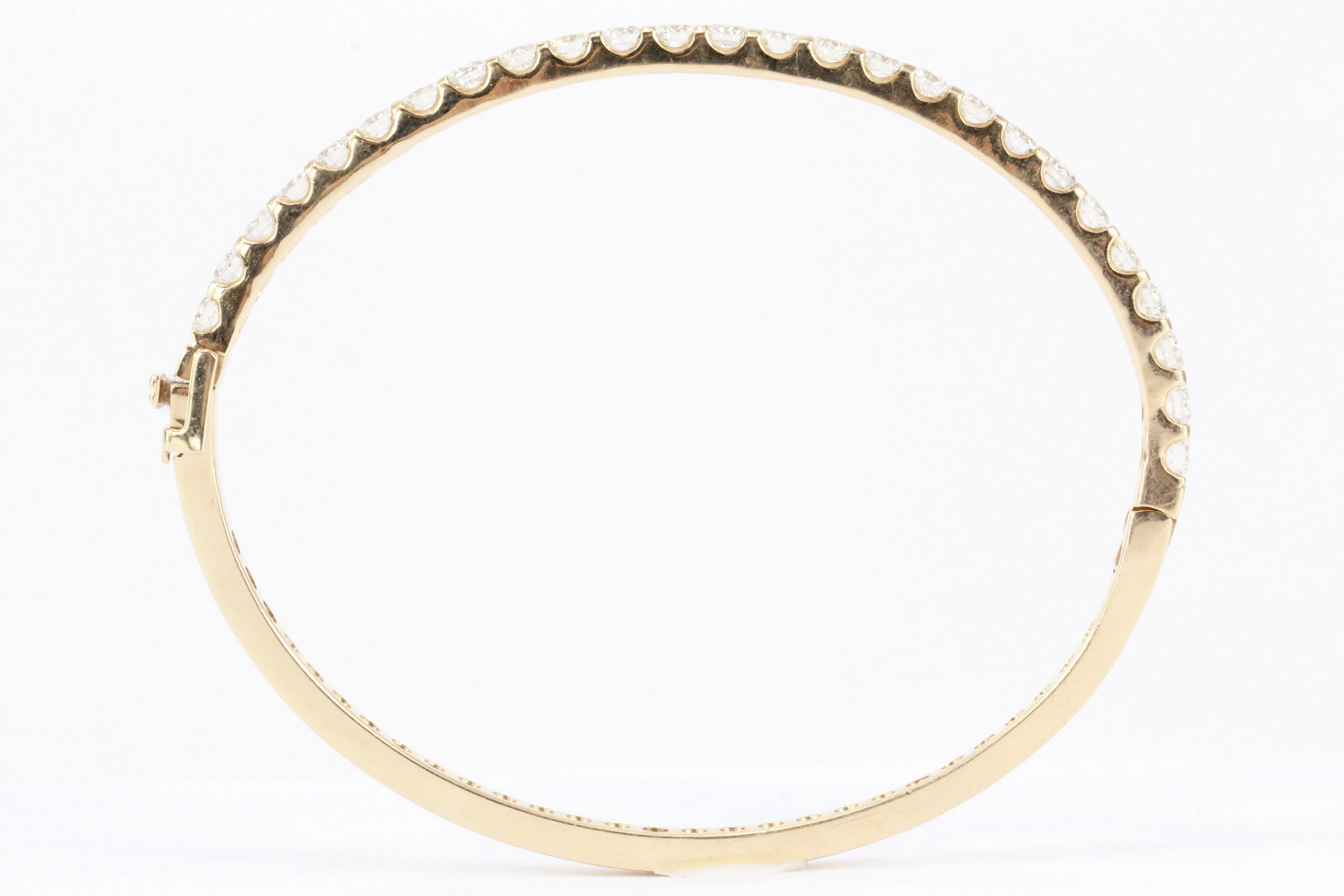 14K Rose Gold 3.12 CT Diamond Bangle Bracelet