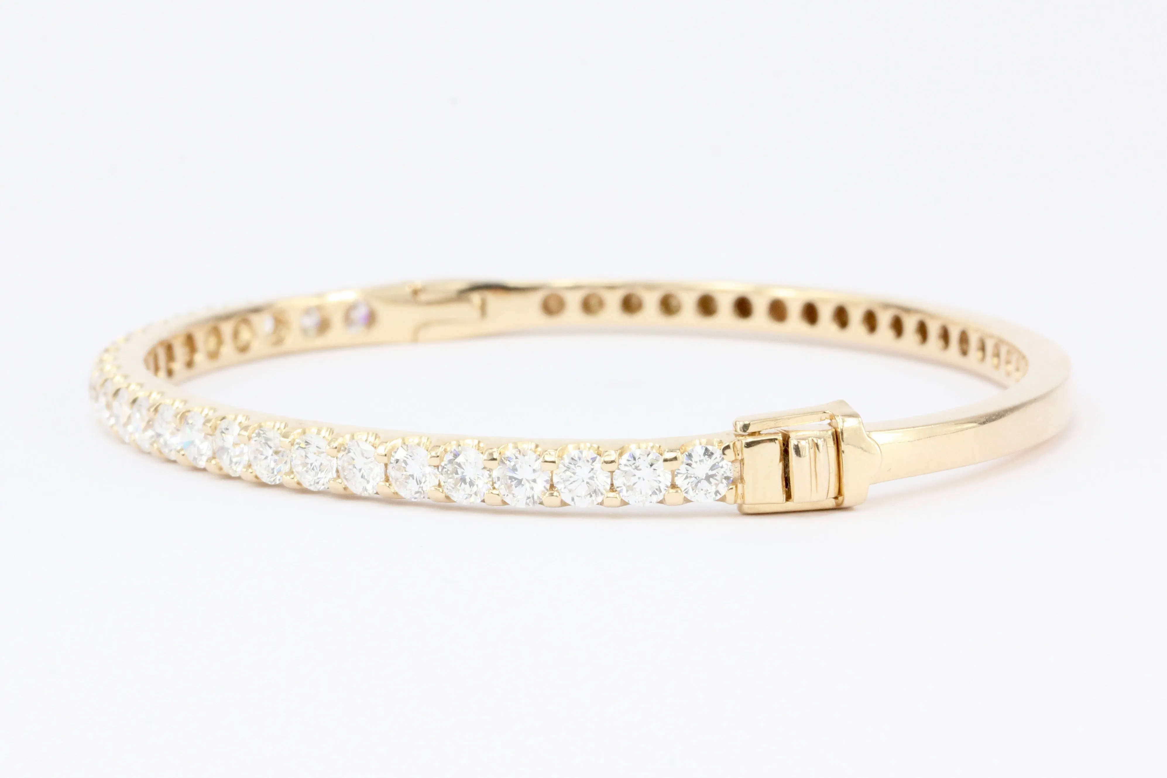 14K Rose Gold 3.12 CT Diamond Bangle Bracelet
