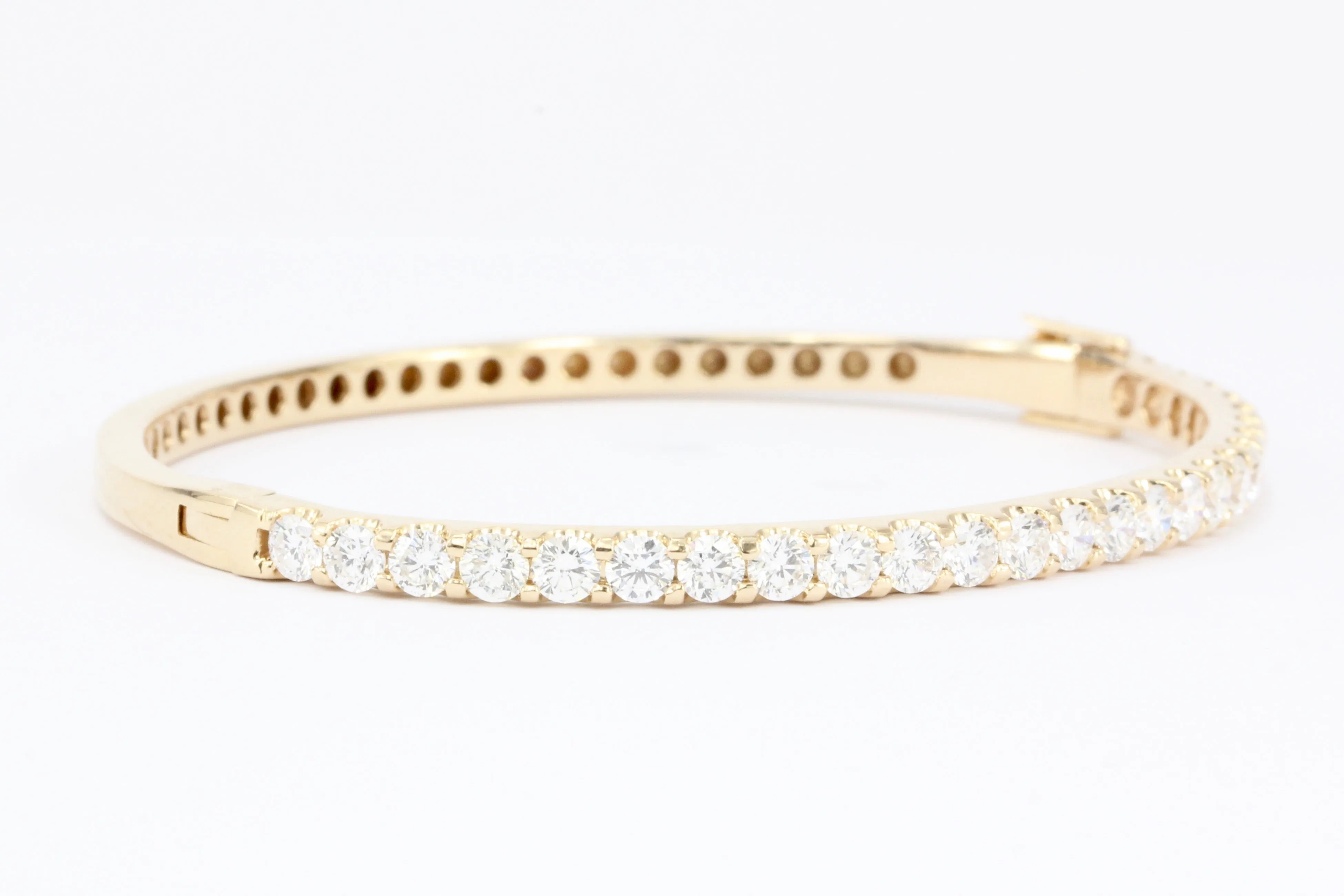 14K Rose Gold 3.12 CT Diamond Bangle Bracelet