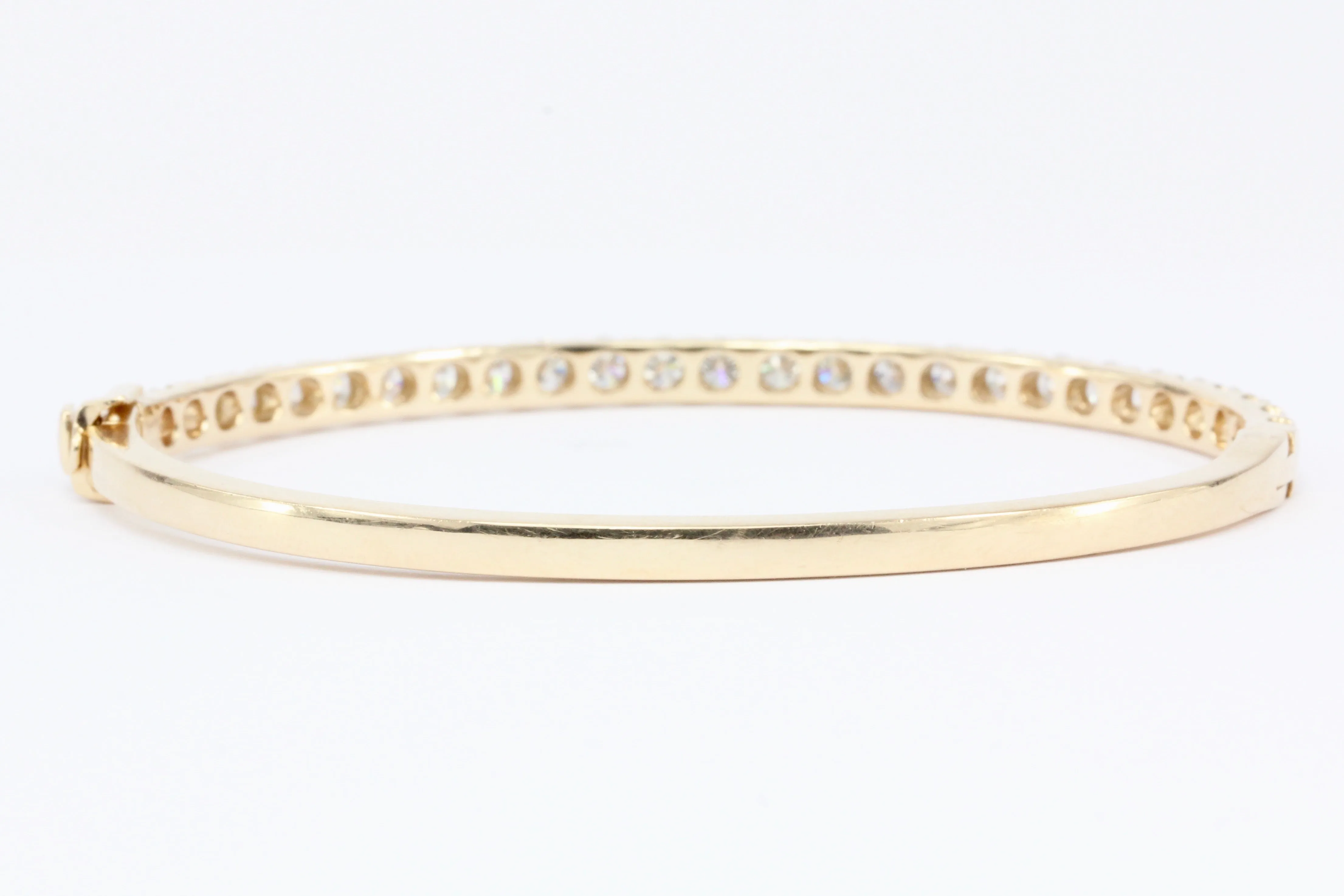 14K Rose Gold 3.12 CT Diamond Bangle Bracelet