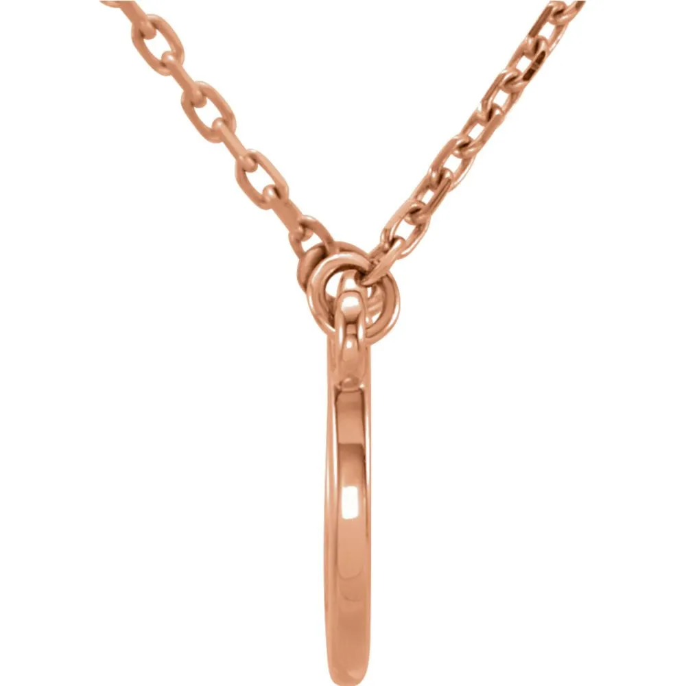 14k Rose Gold Crescent 18" Necklace