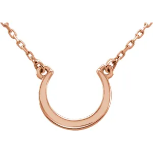 14k Rose Gold Crescent 18" Necklace